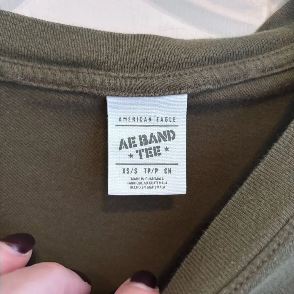 American Eagle Outfitters AC/DC Band Tee in Olive - Picture 3 of 6